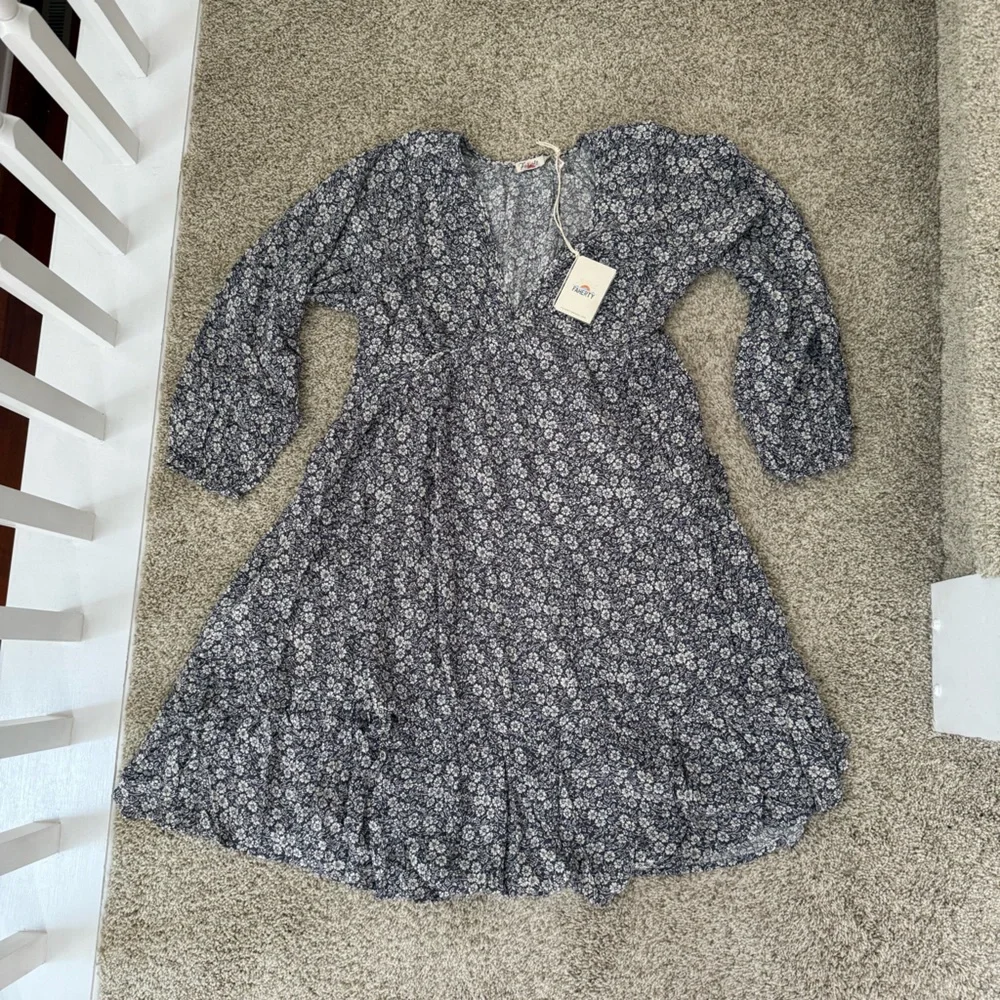 NWT Faherty Sirene Floral Long Sleeve Dress Boho With Pockets Size XS - Picture 1 of 3
